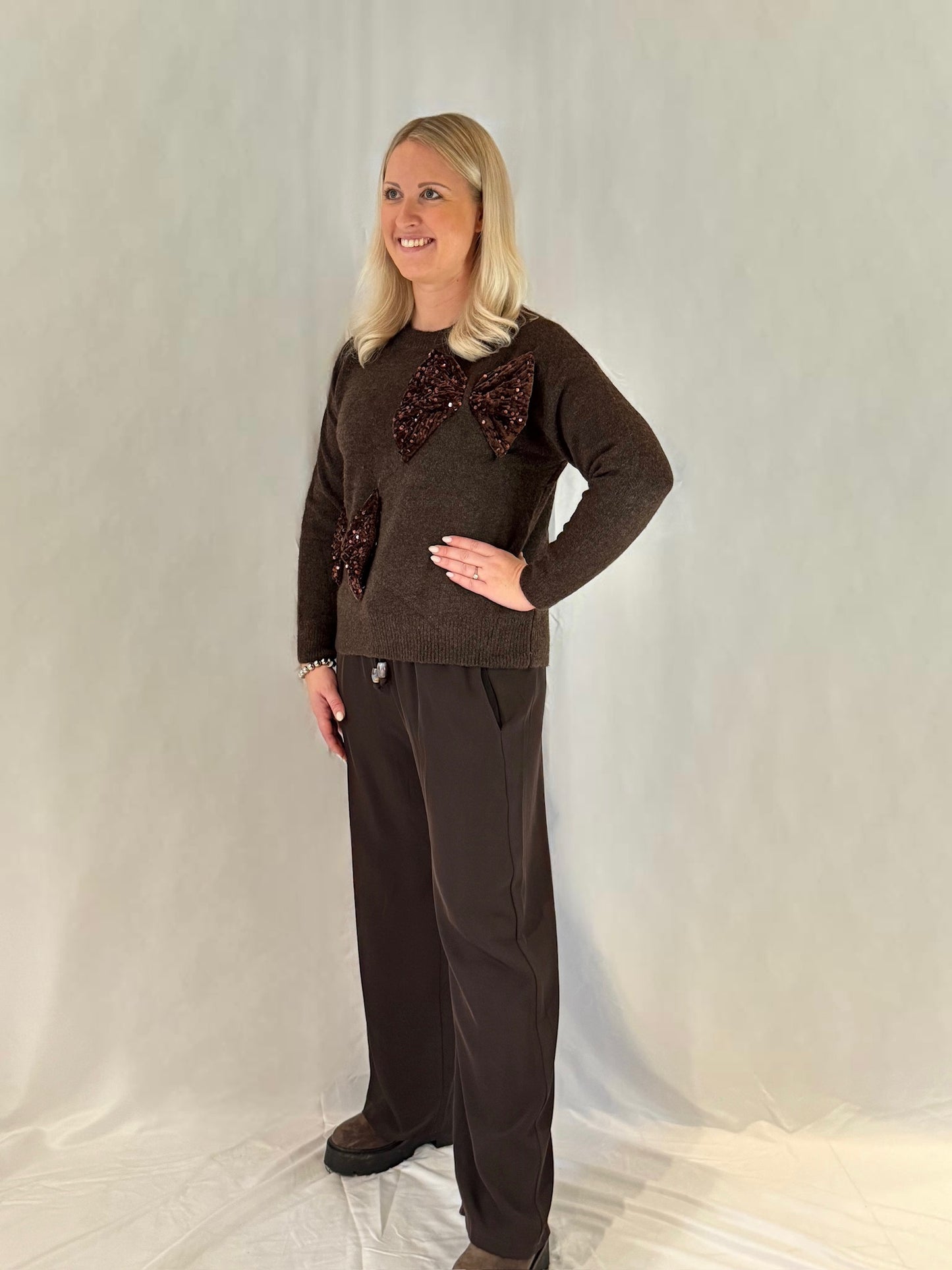 Wide Leg Hose Schwarz