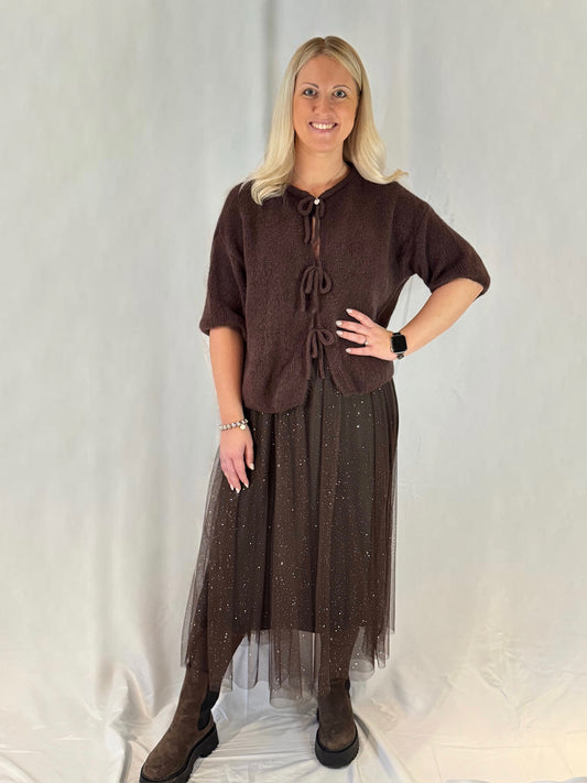 Tüllrock Braun Glitzer