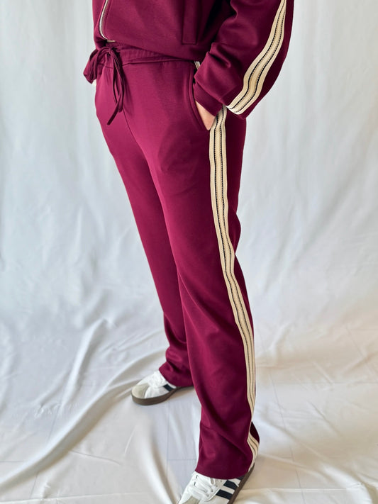 Hose mit Streifen Bordeaux