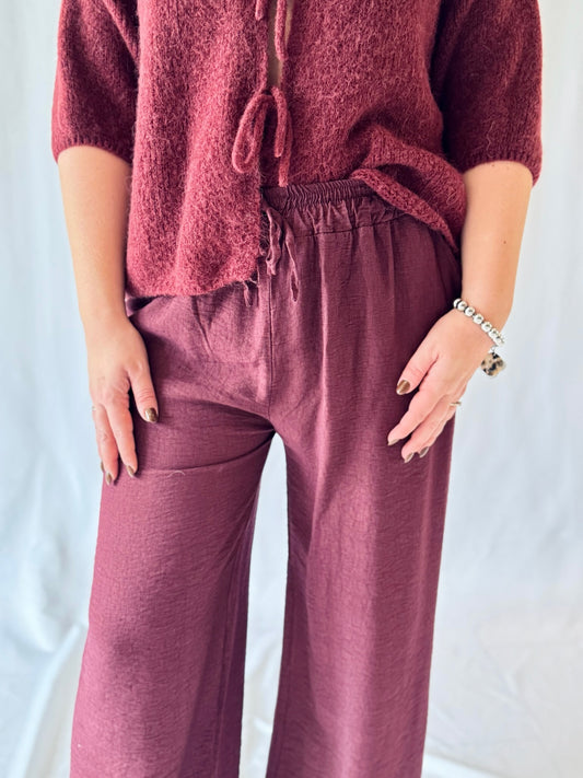 Leinenhose Bordeaux