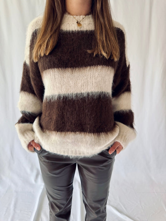 Pullover Braun Gestreift