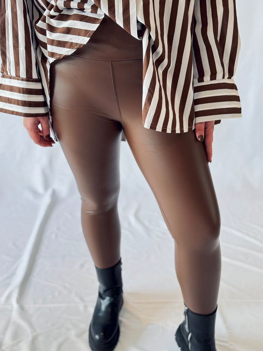 Lederleggings Braun