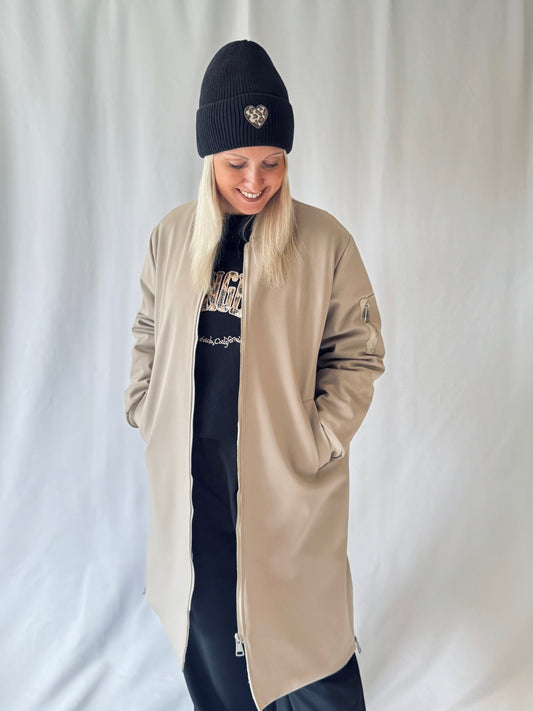 Bomber Mantel Beige