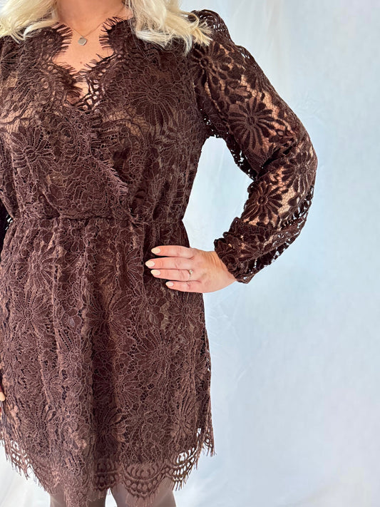 Spitzenkleid Braun