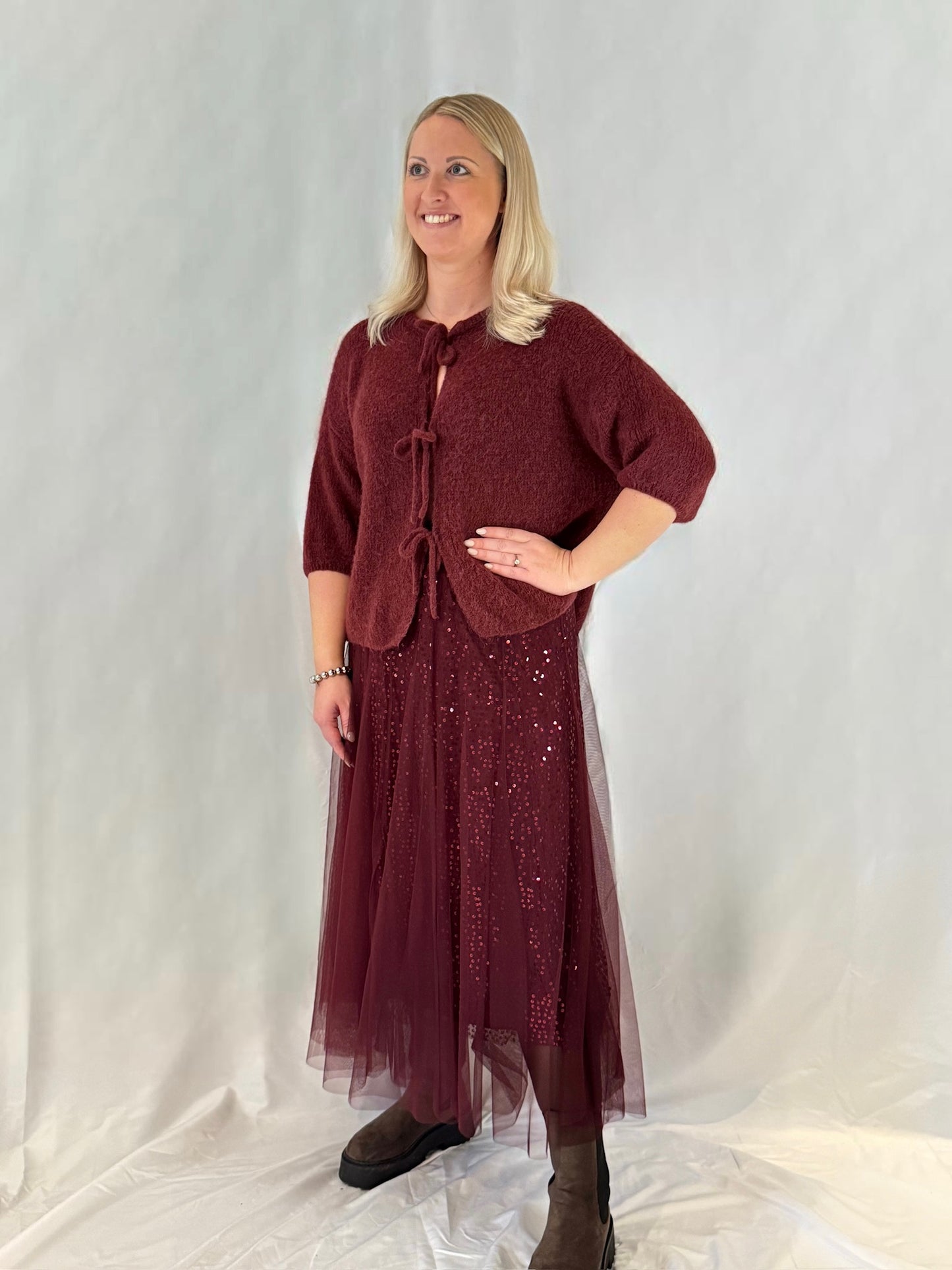 Tüllrock Glitzer Bodeaux