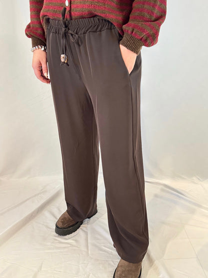 Wide Leg Hose Braun