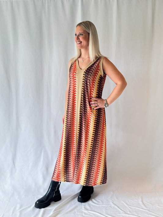 Maxikleid Beige/Orange