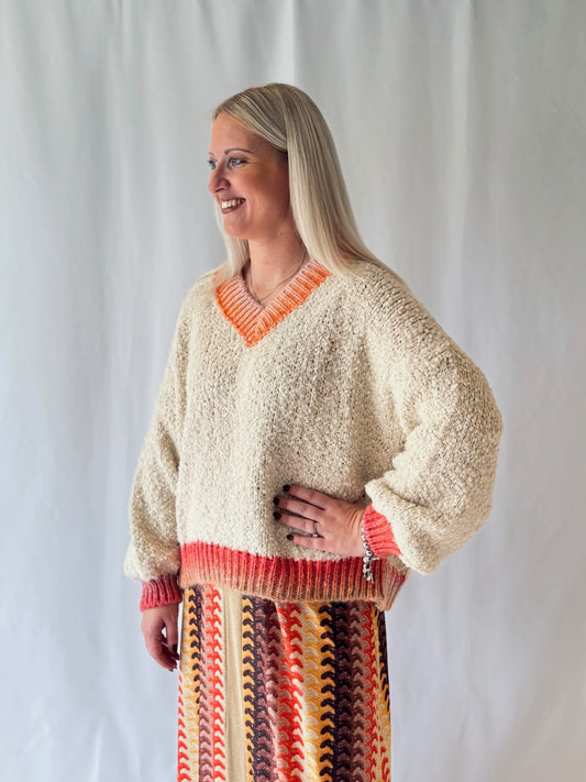 Maxikleid Beige/Orange