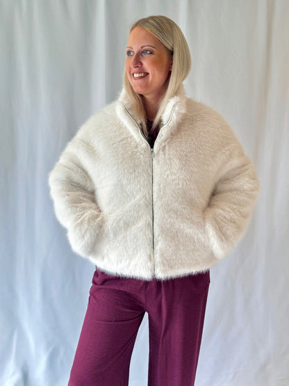 Felljacke Wollweiß
