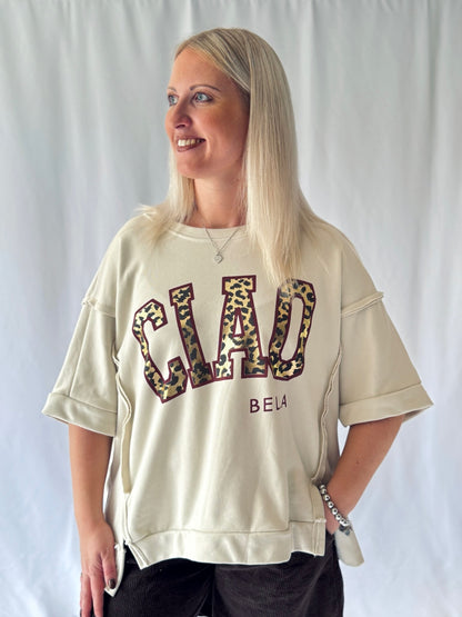 Sweatchirt Ciao Leo Creme