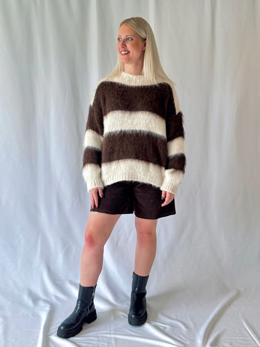 Pullover Braun Gestreift