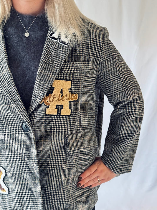 Statement Blazer Grau Kariert