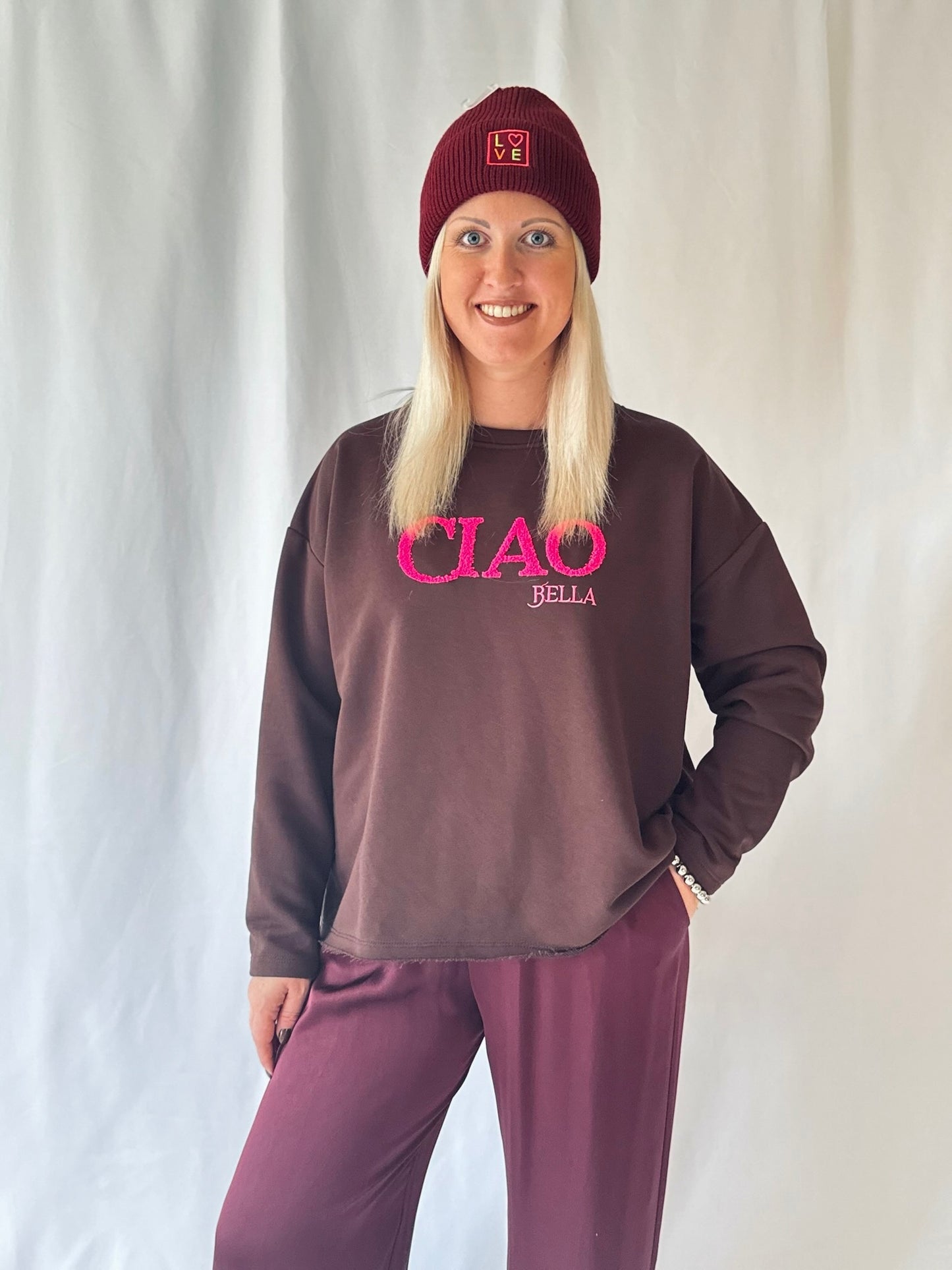 Mütze Love Bordeaux