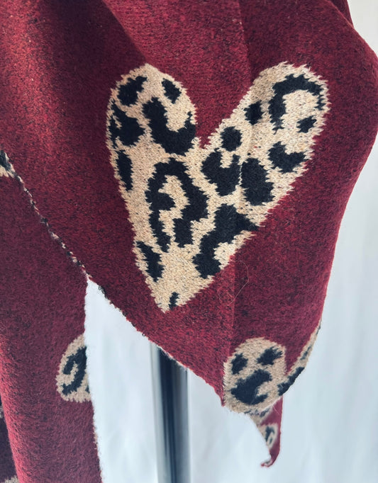 Schal Bordeaux Leo Herz