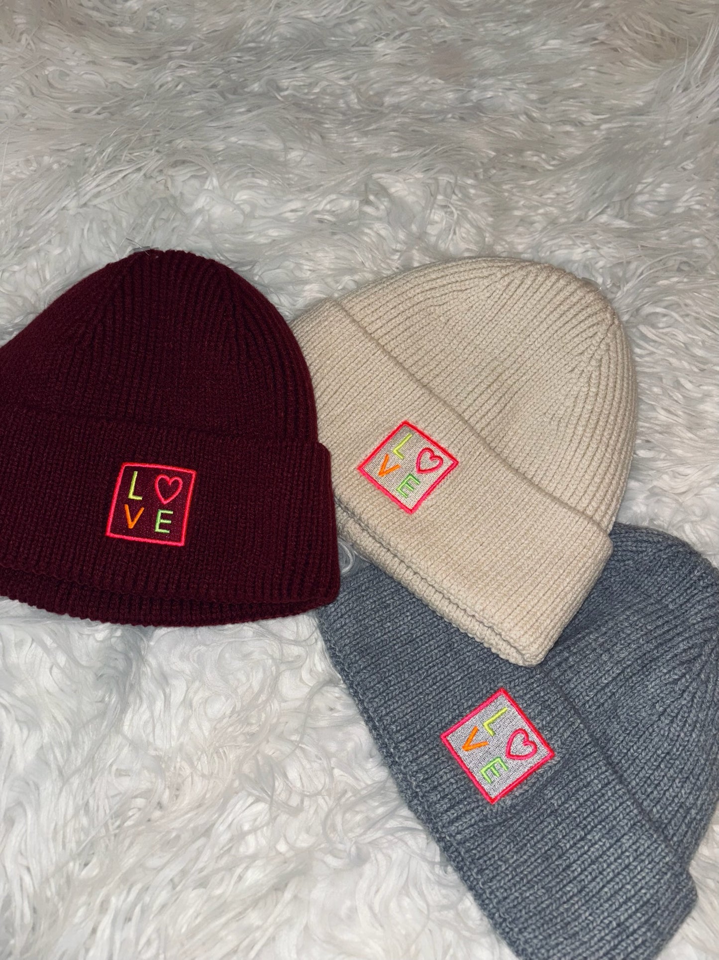 Mütze Love Bordeaux