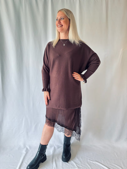 Strickkleid Braun